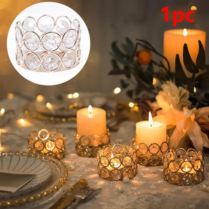 Candle Holders, Wedding Decor,  Valentine's Day, Art Crystal,Tea Light Candlesticks,  Table Centerpiece,  Home Deco, Gift Box Candles