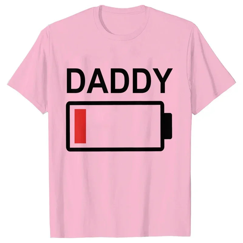 Battery Print T-Shirt Daddy,  Mommy,  Daughter,  Son,  Baby, Matching Family Clothes, Dad Mom and Me,  Kids , Baby Classic Tees