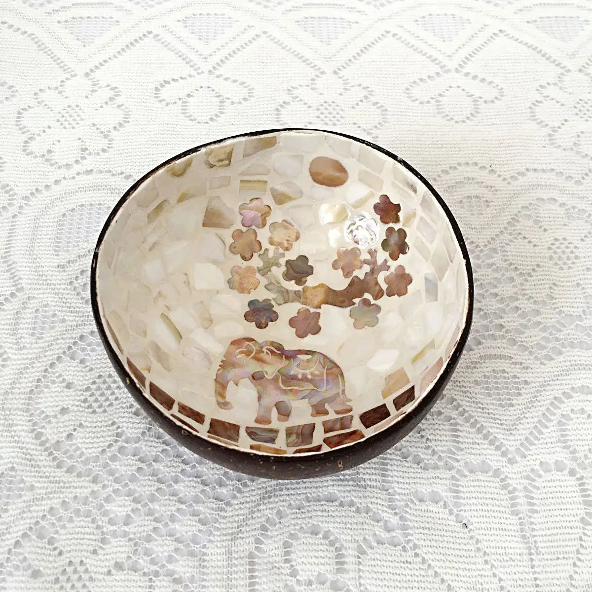 Handmade Alien Coconut Shell Bowl, Inlaid Shells, Wood Bowl,  Storage, Salad Bowl,  Key Storage,  Tray, Home Decoration, Hand Wash!!!