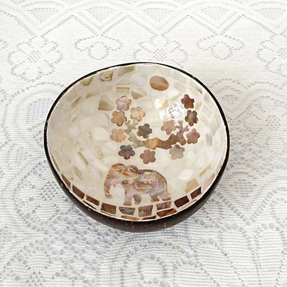 Handmade Alien Coconut Shell Bowl, Inlaid Shells, Wood Bowl,  Storage, Salad Bowl,  Key Storage,  Tray, Home Decoration, Hand Wash!!!