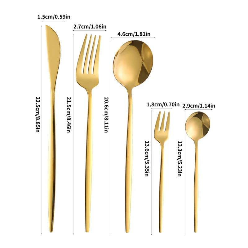 5/30/90pcs Stainless steel cutlery set Portuguese style cutlery for multiple people, dishwasher safe.