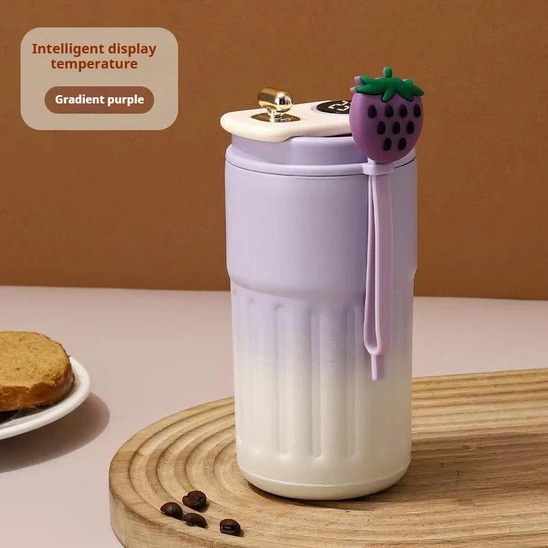 Intelligent Digital LED Temperature Display Coffee Cup.   Stainless Steel Thermo Bottle Keeps Cold and Hot, Thermal Mug Sports Cup