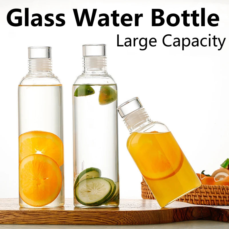 300-1000ML Glass Water Bottle, Large Capacity, Multi-function Creative, Portable, Transparent Bottle