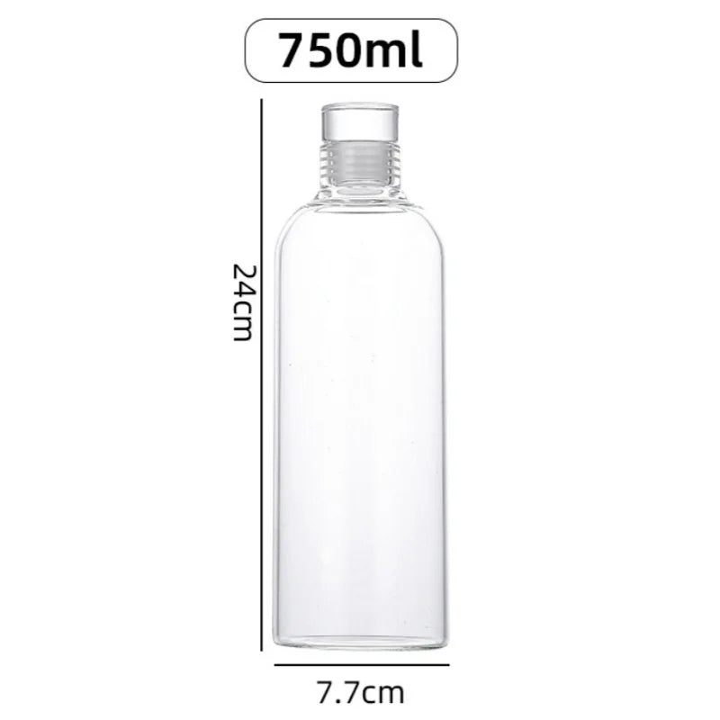 300-1000ML Glass Water Bottle, Large Capacity, Multi-function Creative, Portable, Transparent Bottle