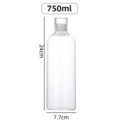300-1000ML Glass Water Bottle, Large Capacity, Multi-function Creative, Portable, Transparent Bottle