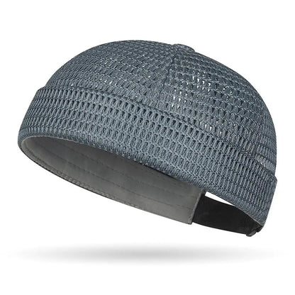 New Mesh Breathable Brimless Melon Skin Hat for  Summer.   Ultra-Light,  Adjustable Docker Beanie Hat,  ONLY DARK GREY and BLACK are Available.