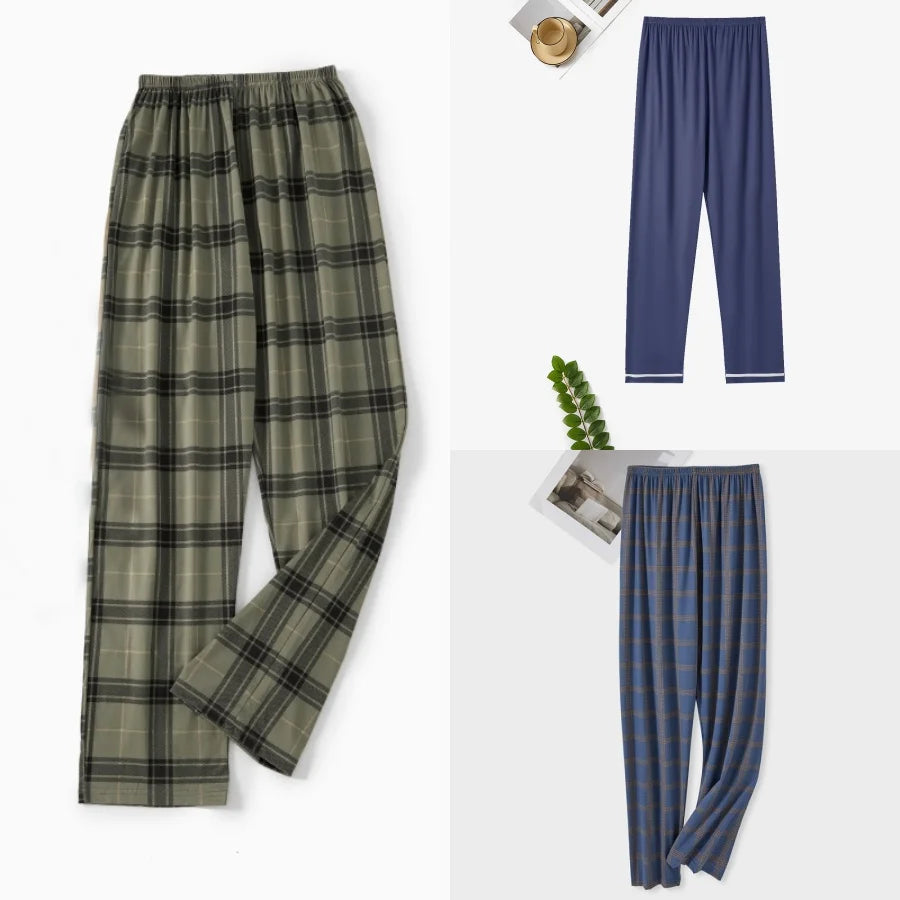 Men's Pajama Pants, Spring and Autumn Thin Trousers for Casual Summer. Large Sizes and Loose for Home or Outside