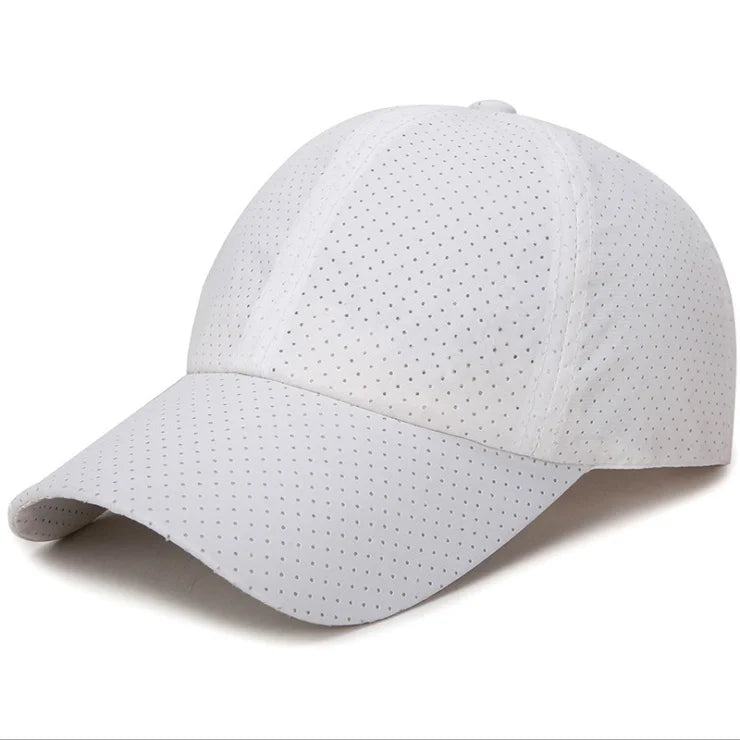 New Summer Men /Womens Snapback Quick Dry Mesh Baseball Cap /Hat .   Adjustable outdoor hat.  BLACK, WHITE,  LT GRAY Then Dk. GRAY.   Red is gone and the 4 that  are  left are from Most to Least
