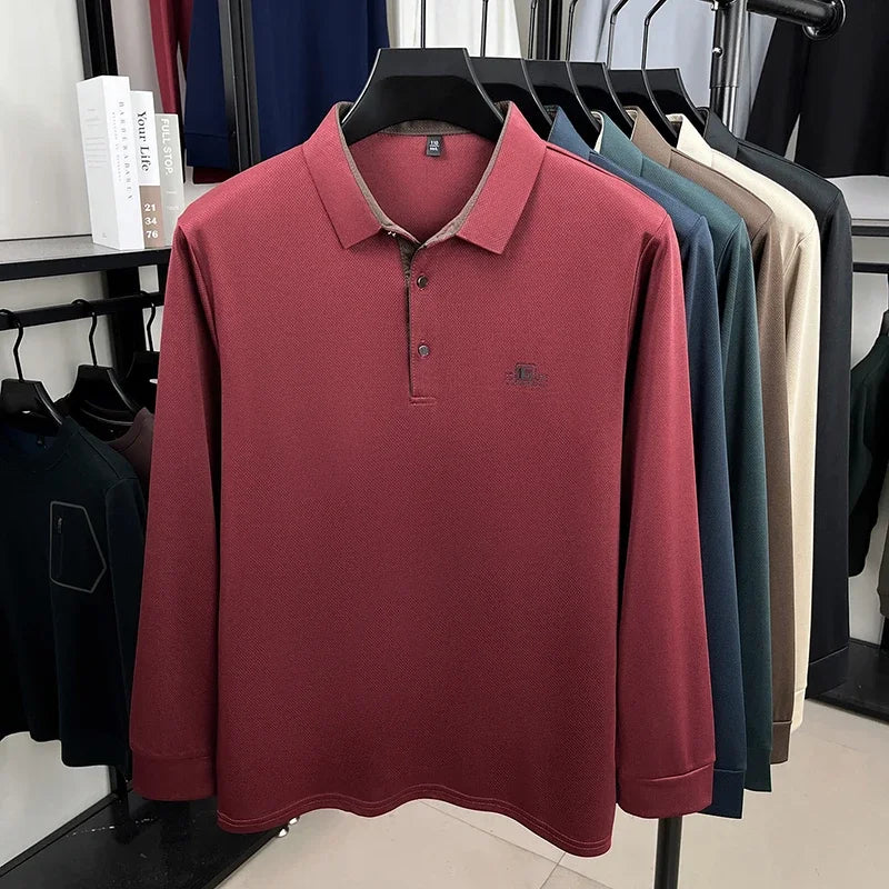 Business Casual, Short Sleeve Polo Shirt,  Solid Colors with Badge. Fashionable, Comfortable, Versatile Business Top