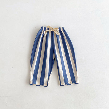 Striped Pants For Children, Summer Pants,  1-6Years Old Kids,  Simple, Versatile Trousers,  Outer Wear Trendy Mosquito Pants