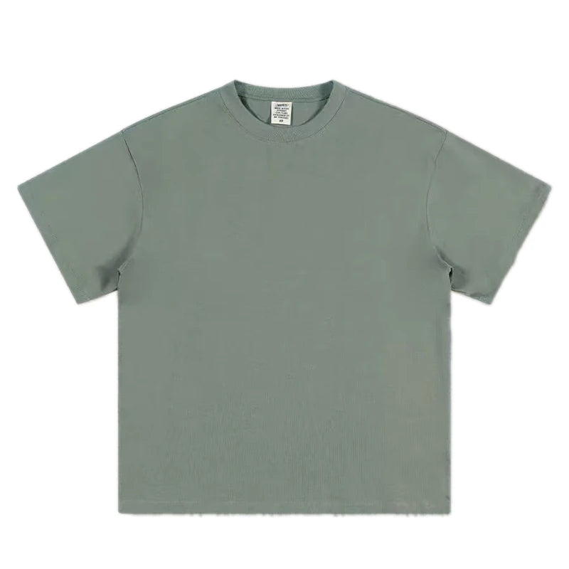 Black, White, COLORS,  GSM 500g Heavy-duty Pure Cotton T-shirt,  Thickened,  Threaded,  Round Neck,Short Sleeves,Half Sleeve Tees.