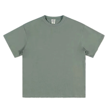 Black, White, COLORS,  GSM 500g Heavy-duty Pure Cotton T-shirt,  Thickened,  Threaded,  Round Neck,Short Sleeves,Half Sleeve Tees.