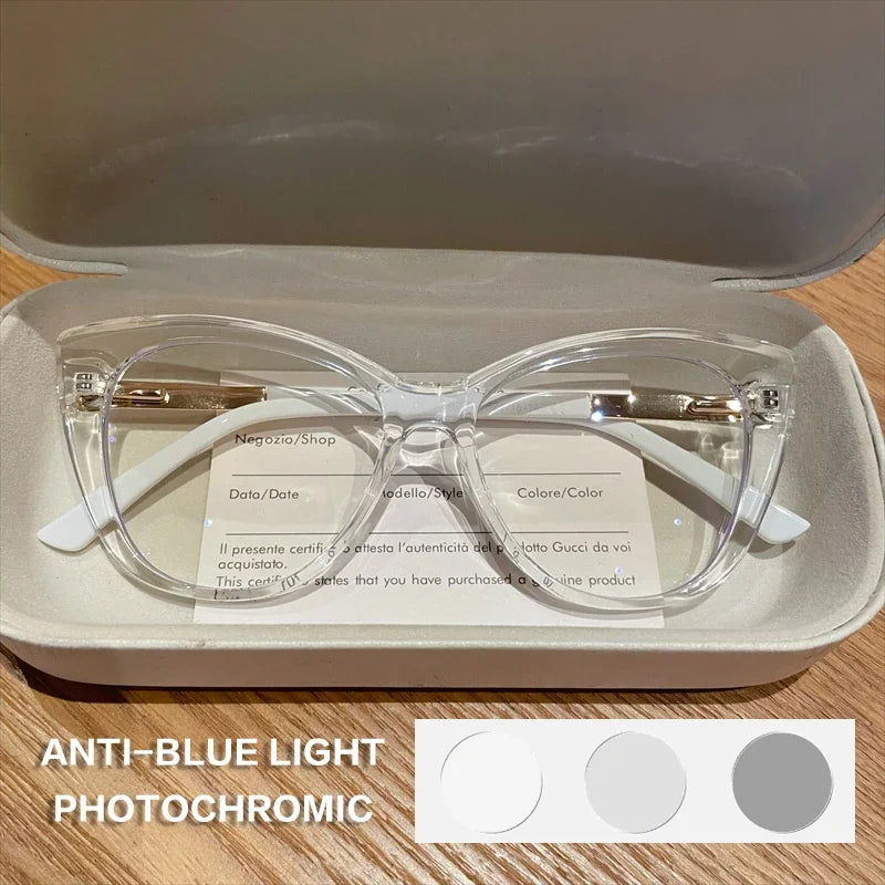 TR90 New Fashion Cat Eye Anti-Blue Ray Reading Glasses,  Photochromic Myopia,   Customization Prescription, Optical Eyewear.  SO MANY Choices