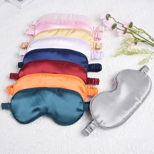 Soft Silk Sleep Mask Eye Mask Covers for Sleep.   100% Blackout with  Zero Eye Pressure .  Blindfold with Adjustable Strap.  Mask Eye Patch. BLACK IS ONLY COLOR Available