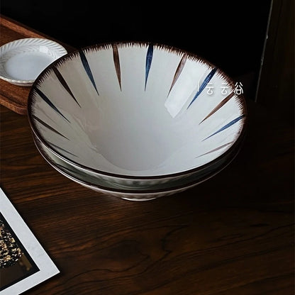 Large Size Hand-Painted Japanese Bowl for Soup,  Ramen, Etc.