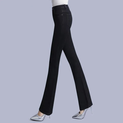 2026 Women's Autumn and Winter New High Waist Micro Jeans with Velvet Slimming Features.   Large Sizes, Multi Color Casual Pants. Don't  wait too long!!!
