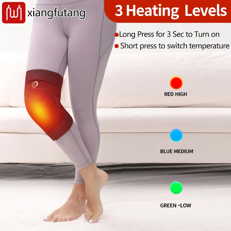 Knee Massager with Heat and Vibration.  Electric Heating Knee Support,  Brace Warmer Device.  Great Gifts for Men  and Women for Pain Relief