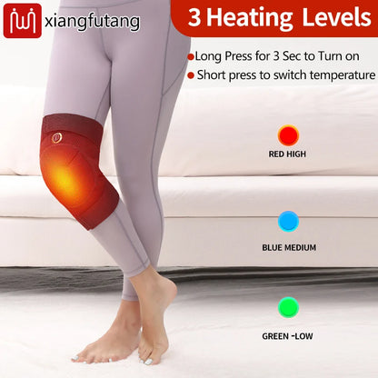 Knee Massager with Heat and Vibration.  Electric Heating Knee Support,  Brace Warmer Device.  Great Gifts for Men  and Women for Pain Relief