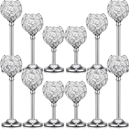 1 Pcs Crystal Candle Holders Bulk, Shiny Candlestick Holder for Weddings,  Halloween, Christmas, Birthday Party s, Holiday,s, Home Decor