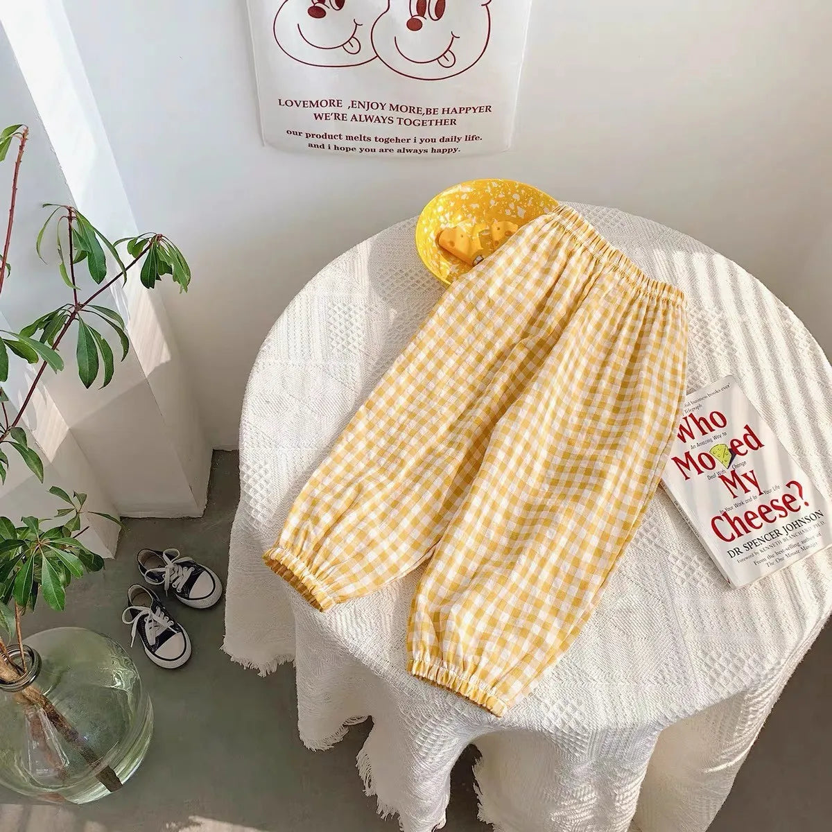 73-120CM Plaid Trousers,  Summer Girls Harlan Pants,  Children Fashion,  Versatile Pants,  Thin Cotton Mosquito Proof Pants.  Please check color/size/availability on charts.  So Cute.