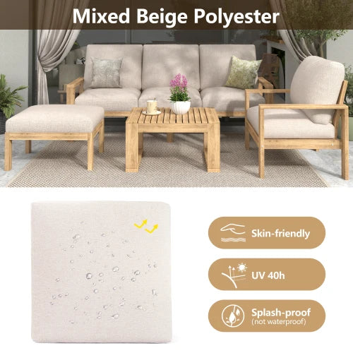 Outdoor 3-piece courtyard sofa set, garden table and chair, outdoor sofa