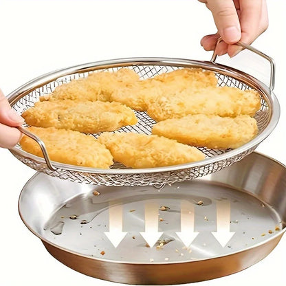 Stainless Steel Filter Tray,Reusable Round Mesh Basket,Frying, Grilling,Kitchen Strainer,Fruit vegetables,  water filter basket