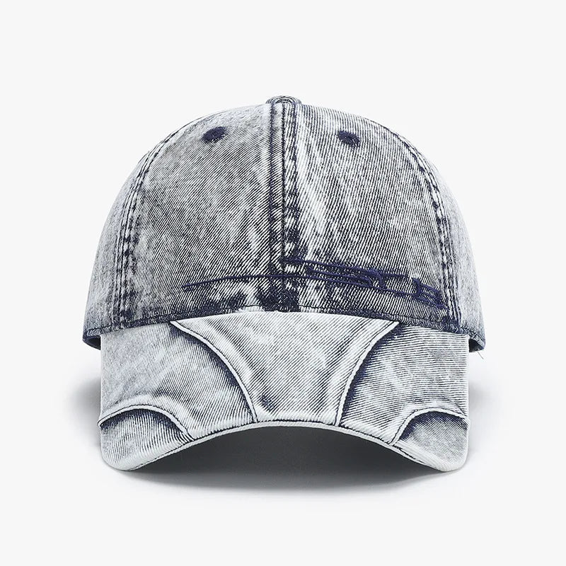 Trendy and cool personalized plain denim baseball cap, unisex, distressed washed sun hat, soft-top hat.  ONLY LT. BLUE is gone.  All others are good to GO.  My favorite solid color cap!!! Great Detail.
