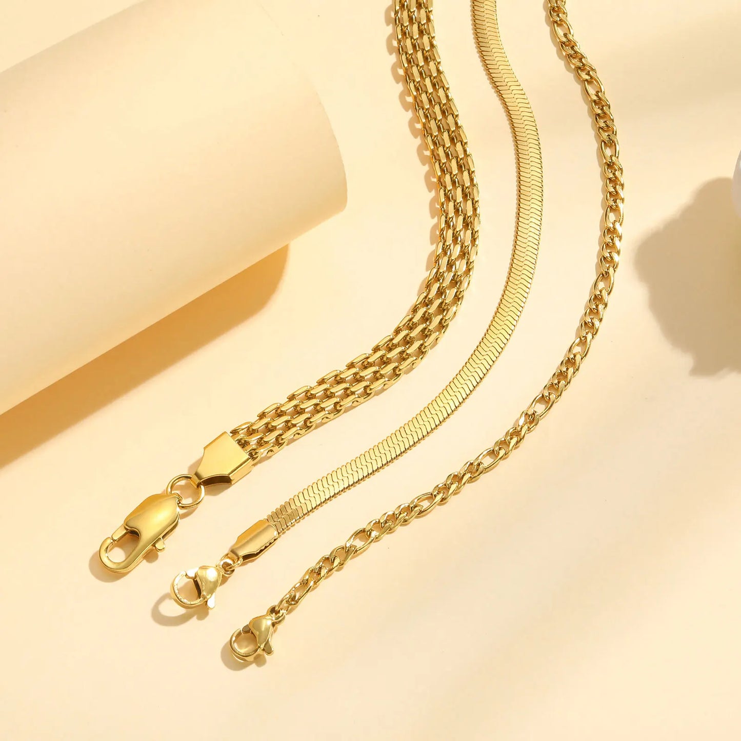 Waterproof Stainless Steel Chain Bracelets For Women.  Gold Plated Fashion and   Stackable Link Bracelet Gifts.  Great Gift for MOTHERS DAY
