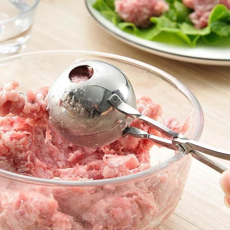 Meat Ball Maker of  Stainless Steel.  Round Rice Ball Shaper,  Spoon Meatball Making Mold,  Non-Stick Kitchen Gadget