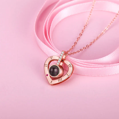 Love Heart Necklace  IN 100 Languages FOR  " I Love You".   Projection Pendant Jewelry For Mom Girlfriend Birthday Christmas Romantic Gifts