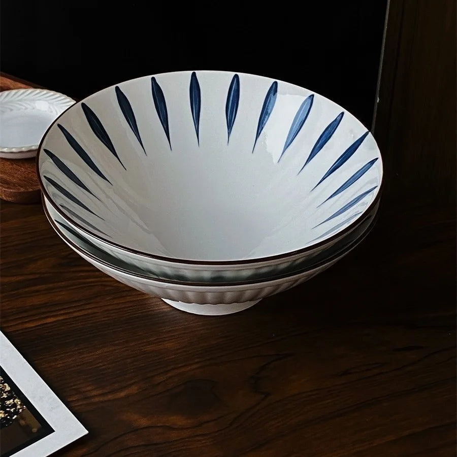 Large Size Hand-Painted Japanese Bowl for Soup,  Ramen, Etc.