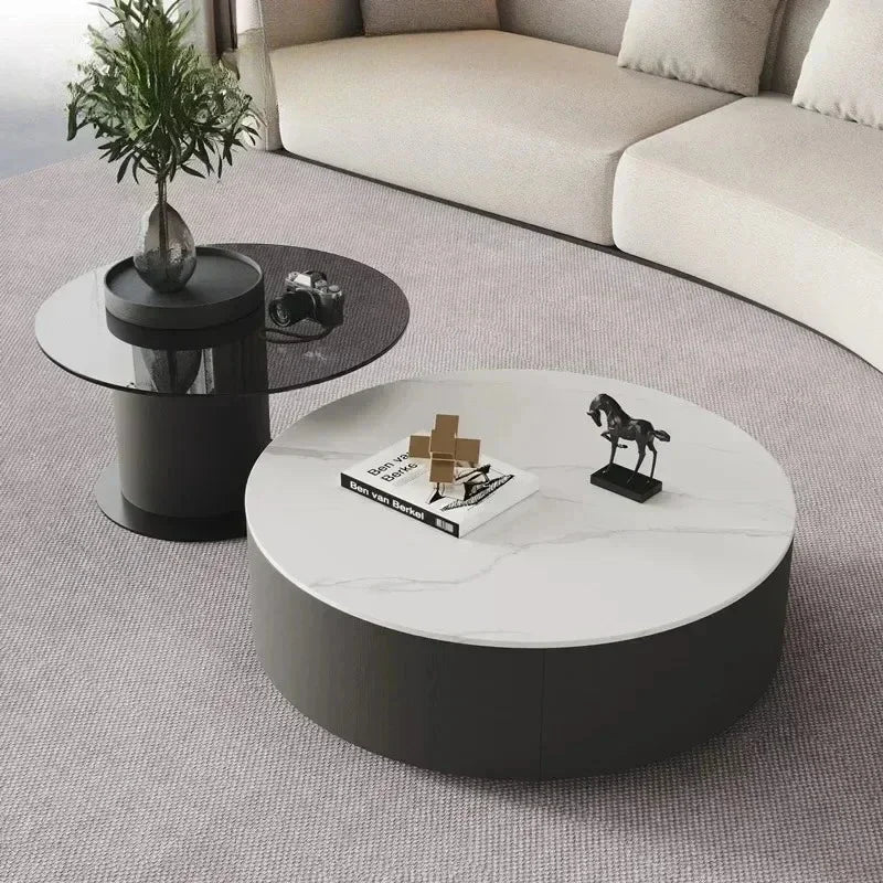 Coffee Table for Living Room Table, Nesting Neatly Round Coffee Tables,  Center Tables Living Room,  Balcony  Room Furniture