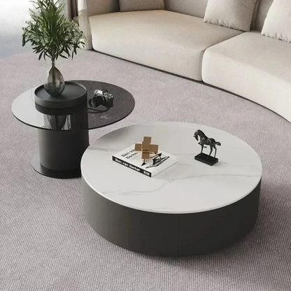 Coffee Table for Living Room Table, Nesting Neatly Round Coffee Tables,  Center Tables Living Room,  Balcony  Room Furniture