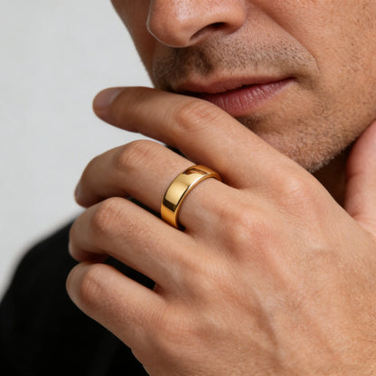 Gold Color Wedding Band.  Stainless steel Ring  for Women and  Men. US Sizes 4 5 6 7 8 9 10 11 12 13 14 15 Free Shipping