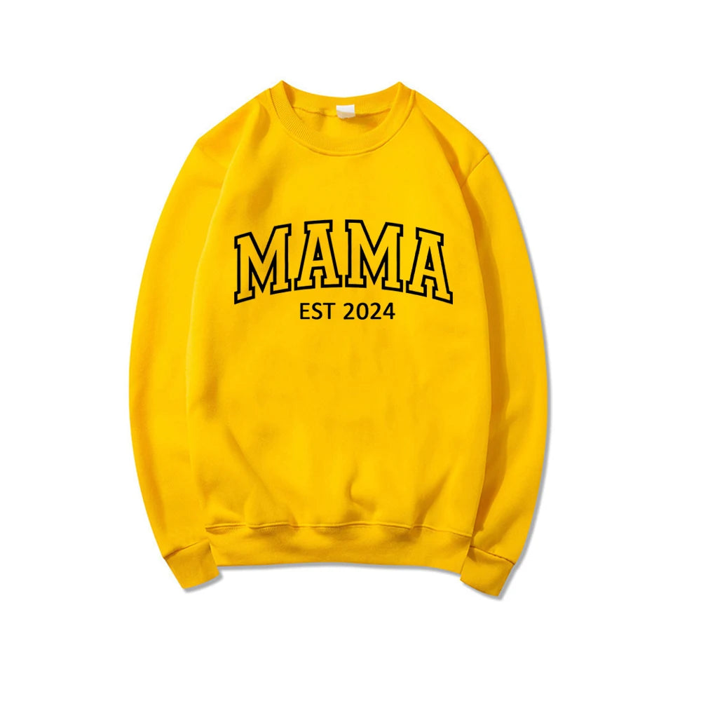 Mama Sweatshirt  for Mothers Day Gift . Womens Long Sleeve Crewneck Sweatshirt.  Personalized Hoodie for  Mom Gift.