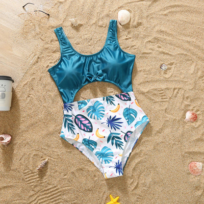 Holiday Family Pool/Beachwear.  Print Bow Hollow Out One-piece Suit Swimwear, Swim Trunks, Mom Dad Kids Matching Outfits Swimsuit,  Check sizing Chart!!!