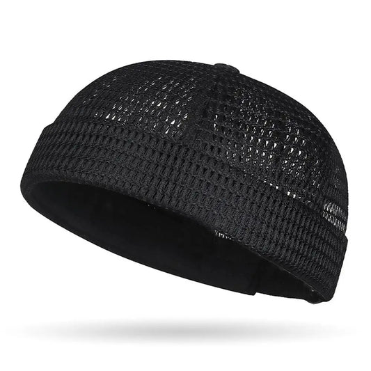 New Mesh Breathable Brimless Melon Skin Hat for  Summer.   Ultra-Light,  Adjustable Docker Beanie Hat,  ONLY DARK GREY and BLACK are Available.