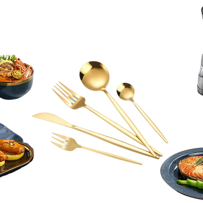 5/30/90pcs Stainless steel cutlery set Portuguese style cutlery for multiple people, dishwasher safe.