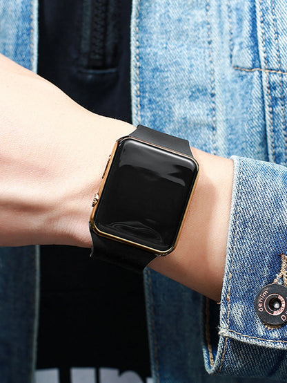 Men's LED Square Watch And 3 pieces of Jewelry Set  for Gift or just because.   Not a  " Smartwatch" (BOX  Not Included) SEVERAL CHOICES