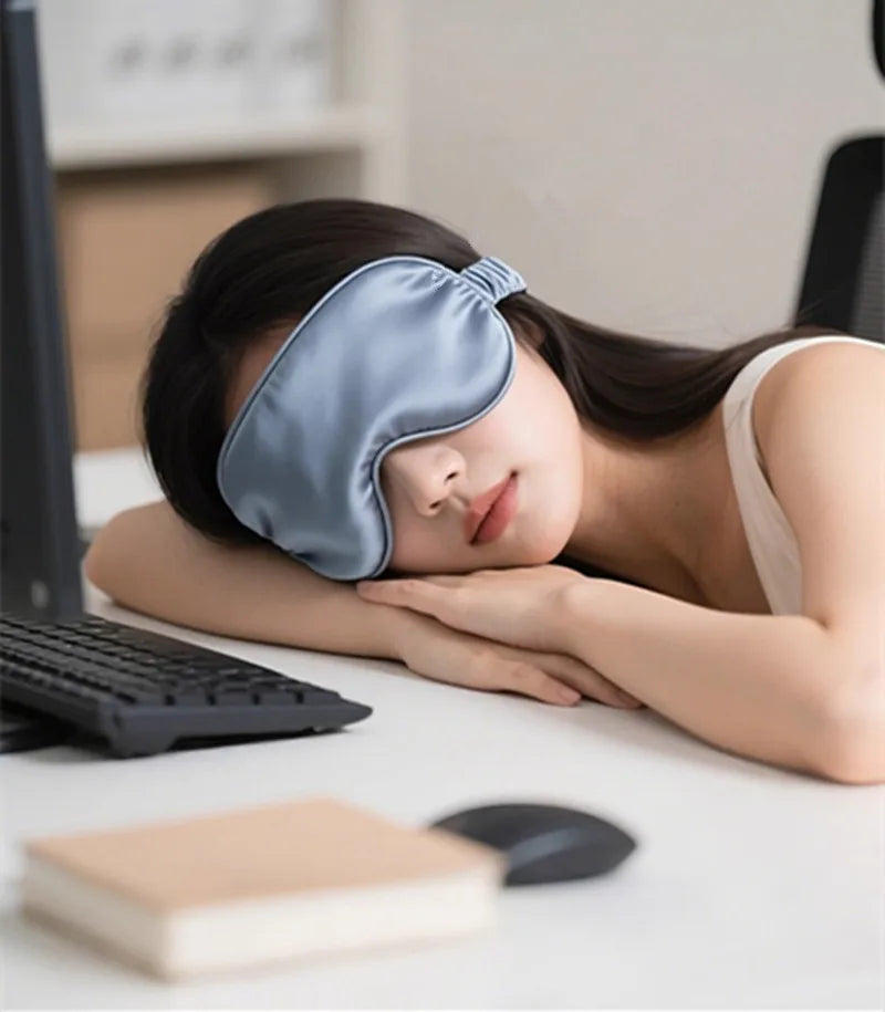 Double-Sided,  Silk,  Sleeping Eyeshade  for Light Blocking,  Breathable Travel,  Sleep Eye Mask  Shields,  Protective Safety Goggle Eye Wear.  Apricot and Light Coffee are the  least available, then golden, white, gray, foll