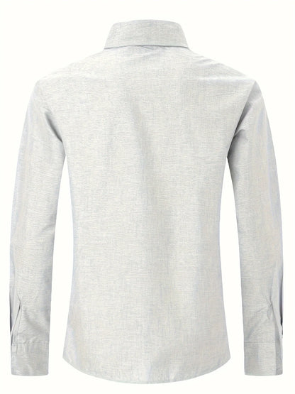 Men's Linen /Cotton Long-sleeved shirt,  Loose Undershirt,  Solid Colors,  plus Great FATHERS DAY Gift!!!