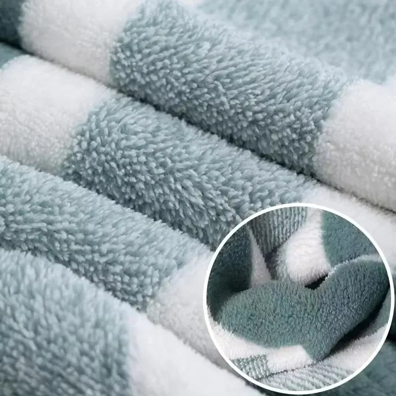6 Pcs Striped Quick-Dry Absorbent Towel Set - 2 Bath Towels 2 Face Towels 2 Washcloths, Soft Bathroom Linens for Home, Hotel,