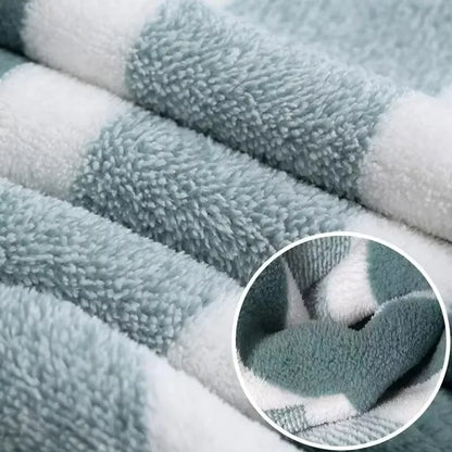 6 Pcs Striped Quick-Dry Absorbent Towel Set - 2 Bath Towels 2 Face Towels 2 Washcloths, Soft Bathroom Linens for Home, Hotel,