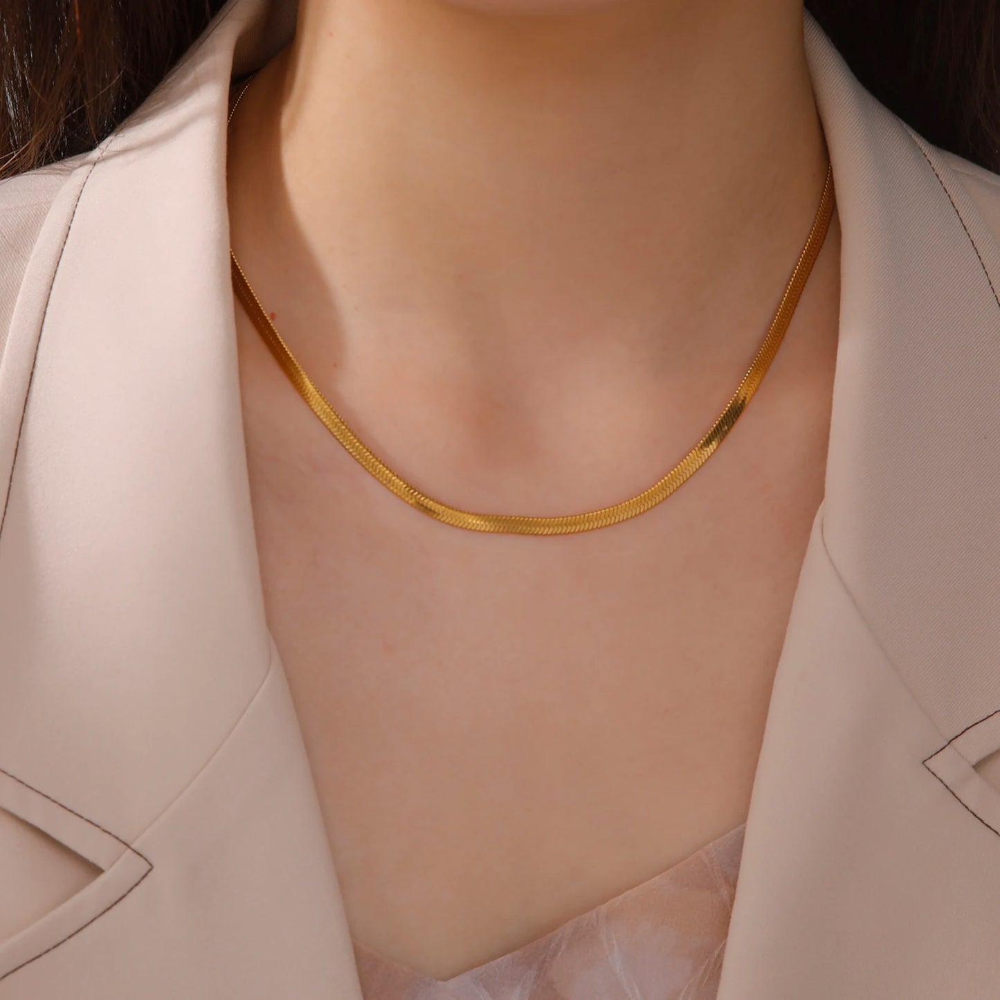 Stainless Steel Snake Chain Necklace for Women /Men of Gold Color  with Herringbone Choker,  Neck Chains 2026 Trend Jewelry Gift.  Perfect Gift for MOTHERS and FATHERS DAY