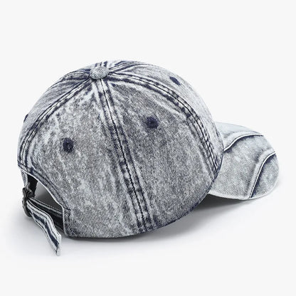 Trendy and cool personalized plain denim baseball cap, unisex, distressed washed sun hat, soft-top hat.  ONLY LT. BLUE is gone.  All others are good to GO.  My favorite solid color cap!!! Great Detail.