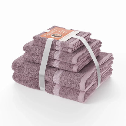 Beautiful  6 piece  Towel Set, Contains 2 Bath, 2 Hand, 2 Wash - Rose Pink by Drew Barrymore