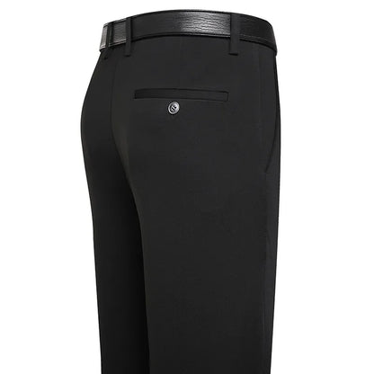 Men's Trousers, Summer -Thin Business Casual Pants.   Classic Solid Colors,  Elastic, Comfortable,  Loose,  Straight leg.