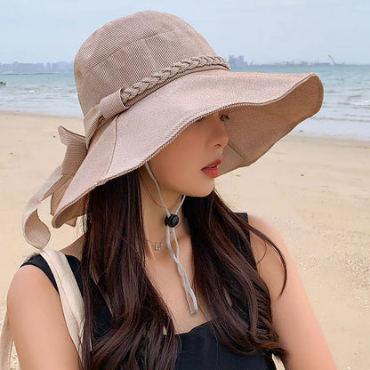 Womens Summer Bucket Hat in Solid Colors with  Wide Brim.  Fishermans Hat For Girls/Ladies  Outdoor Travel,  Beach , UV Protection