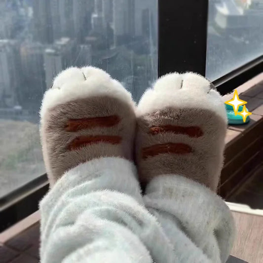 Adorable Kitty Claw Slippers for  Womens Lounging. Non Slip Furry and Warm, Fluffy Slides. OK Outdoor