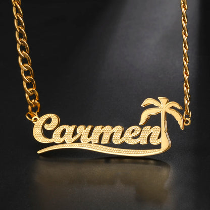 Sipuris Custom Name Necklace For Women Golden Choker Stainless Steel Personalized Corrosion Process Jewelry Wedding Gifts